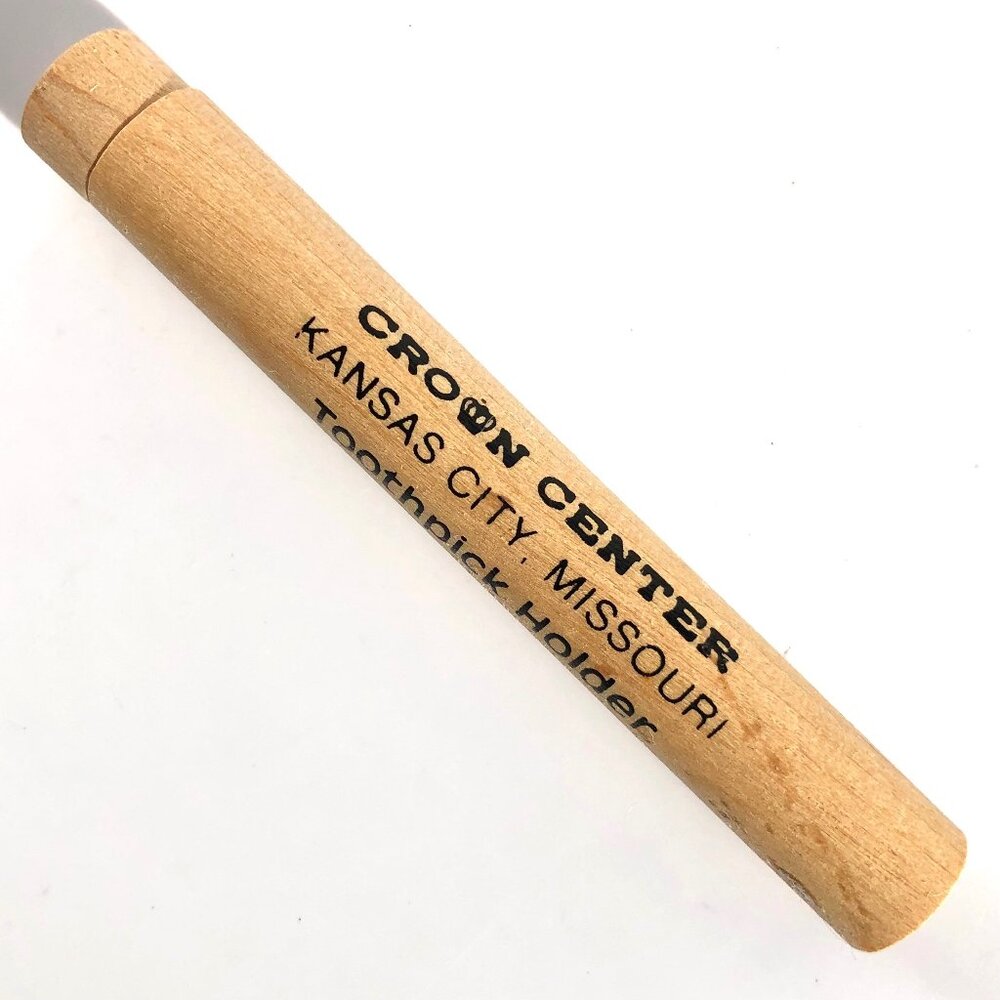 Wooden Travel Toothpick Holder Crown Center Kansas City Missouri promotional